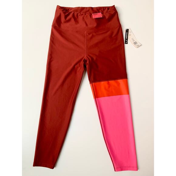 Nanette Lepore Red Pink Orange Compression Leggings Women's Large NWT MSRP:$58 - Picture 2 of 10